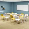 Institución educativa mesas y sillas plegables de entrenamiento tutoría estudiantil escuela de repaso escritorios y sillas dobles mesa de conferencias combinación mesa larga