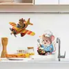 Adesivo de Parede Papai Noel Quebrando a Parede 3D Removível Impermeável Autoadesivo Desenho Animado de Natal Adesivo de Decoração de Parede Atacado
