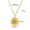 Amazon Nuevo Collar con Incrustaciones de Piedra Natural para Mujer Nuevo Collar de Acero Inoxidable con Cruz Solar Fábrica Daifa
