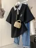 Camisa Polo de Manga Corta para Hombre Verano Estilo Retro Japonés Marca de Moda Bloque de Color Cuello Solapa Superior Holgada Casual Camiseta de Manga Corta Ropa para Hombre