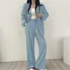 Traje chic de dos piezas de estilo coreano, holgado, con caída y elegante, traje multicolor para mujer para ir al trabajo, disponible para venta al por mayor