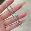 Pulseira Coração Quebrado de Gelo Simples e Descolada com Contas de Prata, Versátil e Elegante Joia de Moda de Alto Valor