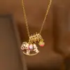 Cadena para clavícula de estrella de mar con incrustaciones de cobre y oro, con diamantes azules, de estilo veraniego y oceánico, transfronteriza, nueva, súper ventas