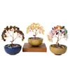 Figurita de Árbol de la Riqueza de Citrino Natural Árbol de la Riqueza de Amatista 6 Ramas 9 Perlas Decoración de Escritorio para Oficina en Casa