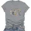 Amazon Europeia e Americana Atacado Transfronteiriço Botas de Cowboy Ocidentais Estampa Casual Solta Gola Redonda Manga Curta Camiseta Feminina Algodão