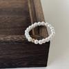 Anillo Elástico de Perlas Minimalista Elegante Francés Anillo Apilable para Mujer Combinación Universal Nicho de Alta Gama Nuevos Productos Venta al por Mayor