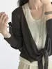 Suéter de Punto para Mujer Beishan Tongshu, Falso Dos Piezas, Cuello Halter, Otoño, Cintura de Corbata, Estilo Perezoso Adelgazante, Manga Larga P108
