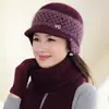 Llegada Nueva de Invierno Sombrero para Madre de Mediana Edad y Anciana Sombrero de Lana Grueso Acolchado con Terciopelo Tejido Sombrero para Ciclismo de Mujer Resistente al Viento Protección contra el Frío Protección para los Oídos
