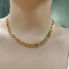 Nuevo Collar Cubano Minimalista de Acero de Titanio con Cadena Gruesa Hip-Hop para Mujeres, Accesorio de Pareja de Moda, Cadena Simple Versátil