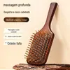 Pente de Madeira para Massagem no Couro Cabeludo, Pente com Airbag para Alisar o Cabelo, Pente de Cabeleireiro, Pente com Almofada de Ar para Terapia Capilar, Pente Volumizador, Pente de Estudante