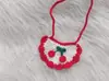 Toalla de Saliva Tejida para Mascotas Collar Bufanda de Muñeco de Algodón Gato Perro Conejo Decoración para Fotos Bufanda de Cuello de Ganchillo Linda E18