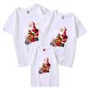 Camiseta de manga corta para padres e hijos, regalo de Papá Noel 2022, venta al por mayor, ropa de algodón fino para niños, cuello redondo para adultos, nueva