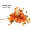 Portavelas Adorno de Hoja de Arce Calabaza Decoración de Mesa de Acción de Gracias Decoración Festival de la Cosecha de Otoño Accesorios Decoraciones