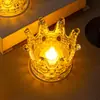 Luz de vela transparente Amazon Corona vela electrónica Luz LED regalo vela anti-real Corazón dorado en forma de Corazón Luz de noche