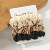 Paquete de 6 Scrunchies de Satén Versátiles Gomas Básicas para el Cabello Bandas para el Cabello Estilo Japonés Accesorios para el Cabello Esponjosos