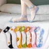 Calcetines de Cristal Estilo Coreano para Mujer al por Mayor desde Zhuji, Calcetines Cortos Delgados de Verano, Margaritas Pequeñas de Seda de Cristal, Versátiles Calcetines Invisibles