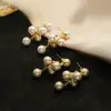 Pendientes Colgantes de Perlas Retro Europeos y Americanos, Pendientes Largos de Perlas que Te Hacen Ver Más Delgada, Diseño de Nicho, Lujo Ligero, Pendientes Versátiles