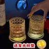 Vaso Rotatorio Popular para Whisky, Vaso Giratorio Luminoso, Vaso de Vino de Vidrio en Relieve de Lujo Moderno, Vaso para Licores