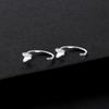 Pendientes de Plata de Ley S999 Árbol Banyan Pendientes Simples de Pie de Plata Anillo Elegante de Tremella Nueva Moda Joyería Pequeña para el Poro del Oído