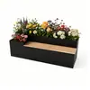 Caja de Flores de Acero Inoxidable para Exterior Caja de Plantación para Balcón Macetero Cuadrado Comercial para Calle Rectangular Macizo de Flores Hierro Acabado Jardinera