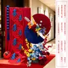 Decoração de Casamento Novo Estilo Chinês Guirlanda com Caractere Dupla Felicidade Parede de Fundo Parede de Fundo de Boas-Vindas para Banquete de Casamento Área para Fotos Suprimentos para Montagem de Ambiente