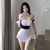 Verano Celebridad de Internet Sexy Seductora Chica Caliente Cuello Cuadrado Favorecedor del Busto Disfraz de Sirvienta Lindo Lolita Ropa de Casa Mono Traje Mujeres