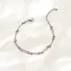 Pulseira de Aço Titânio Dupla Camada com Contas Redondas Personalizadas Simples para Mulheres, Design de Nicho Ins de Luxo Leve com Toque de Alta Qualidade