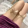 Medias Blancas Largas Hasta la Rodilla con Borde de Encaje y Lazo, Estilo Sexy de Celebridad de Internet, Calcetines Finos JK Hasta el Muslo