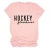 HOCKEY avó Amazon eBay loja independente camiseta feminina casual e confortável gola redonda manga curta