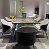 Mesa de Comedor de Lujo de Piedra Natural Italiana de Alta Gama, Lujo Ligero para el Hogar, Mesa y Sillas de Comedor, Mesa de Comedor Rectangular de Mármol de Piedra de Lujo Moderno