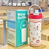 Taza Termo Almacén de Té para Doble Bebida para Niñas, Vaso de Agua con Popote, Nuevo Acero Inoxidable Grado Alimenticio Alto Valor Estilo Ins Taza Estudiante