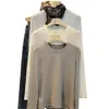 Esquentando~Super macia e elástica! Camiseta Base Feminina Outono Inverno Acetato Lã Liocel Malha Fina Escovada Gola Redonda Manga Longa