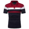 Camisa Polo de Manga Corta para Hombre con Rayas en el Pecho y Combinación de Colores de Comercio Exterior Transfronterizo Camiseta de Manga Corta Lel para Hombre Transfronteriza