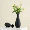 Vaso Cerâmico Simples Shumen, Novo Estilo Chinês Luxo Leve Decoração para Casa para Sala de Estar e Sala de Jantar, Ornamento de Mesa, Arranjo de Flores, Recipiente para Flores Hidropônicas