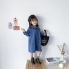 Falda para niña 2021 Otoño Nueva estilo coreano moda retro casual mezclilla falda vestido de manga larga moderno