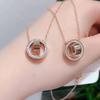 Corea del Sur simple colgante corto elegante que no se desvanece nicho oro rosa cadena clavícula celebridad de internet mismo collar de acero titanio para mujer