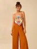 Zt6616 Verão Novo Estampado Suspensório Estilo Boho Resort Top Curto