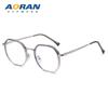 Montura de gafas para miopía de estilo coreano para mujer, resistente a la luz azul, montura grande, montura lisa, potencia ajustable, lente plana poligonal ultraligera