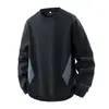 Sudadera de Hombre con Bloques de Color Nueva para Otoño e Invierno Casual Versátil Juvenil Elegante Camiseta de Manga Larga Cuello Redondo Sudadera de Moda