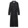 ZA ropa de mujer al por mayor transfronteriza primavera y otoño nuevo retro temperamento de oficina Joker vestido largo de mezclilla 2270576