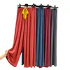 Pantalones casuales de pierna ancha para mujer, estilo nuevo de verano, finos, de cintura alta, con cordón, color de contraste, holgados, talla grande