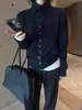 Cardigan de Lana Chic de Solapa de Moda de Este Año para Mujer, Nuevo Estilo Otoño e Invierno, Suéter de Punto Elegante y Sencillo de Un Solo Botón de Color Sólido