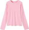 Camiseta de Manga Larga con Cuello Redondo para Mujer de Algodón y Spandex de 230g, Top Casual con Logo Estampado, Venta al por Mayor, Personalización Transfronteriza