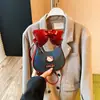 2026 Versión Coreana de Ins Lindo Gato Azul Denim Lazo Accesorios para Bolsos Bolsa Pequeña Princesa Niñas Bolso Cruzado Moderno