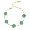 Nova Pulseira de Trevo de Quatro Folhas Brilhante, Personalizada Transfronteiriça Mais Vendida Joia Gentil e Versátil, Pulseira Simples de Aço Titânio que Não Desbota