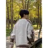 Suéter Casual Holgado de Moda Estilo Americano Pesado Vintage Tie-dye Maillard Cuello Redondo Todo Fósforo Suéter de Pareja