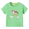 2023 Nova Roupa Infantil de Unicórnio Camiseta Infantil de Verão de Manga Curta Camiseta Básica para Meninas Camiseta Infantil de Meia-manga Top Infantil