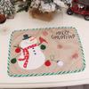 Mantel individual con bordado creativo de muñeco de nieve transfronterizo de Navidad de Mingguan, tapete aislante de muñeca de dibujos animados, tapete de mesa al por mayor