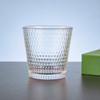 Copo de Vidro Transparente Estilo Ins para Casa, Copo para Bebida Fria, Copo para Suco, Copo de Água de Vidro com Padrão de Favo de Mel, Caneca de Café Estilo Americano