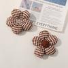 Tela de color Maillard con lunares tridimensionales, flor pequeña de cinco pétalos, tocado DIY, accesorios para el cabello, material para accesorios para el cabello al por mayor